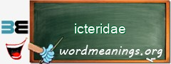 WordMeaning blackboard for icteridae